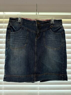 Classic Dark Blue Denim Skirt - Women's Casual Style